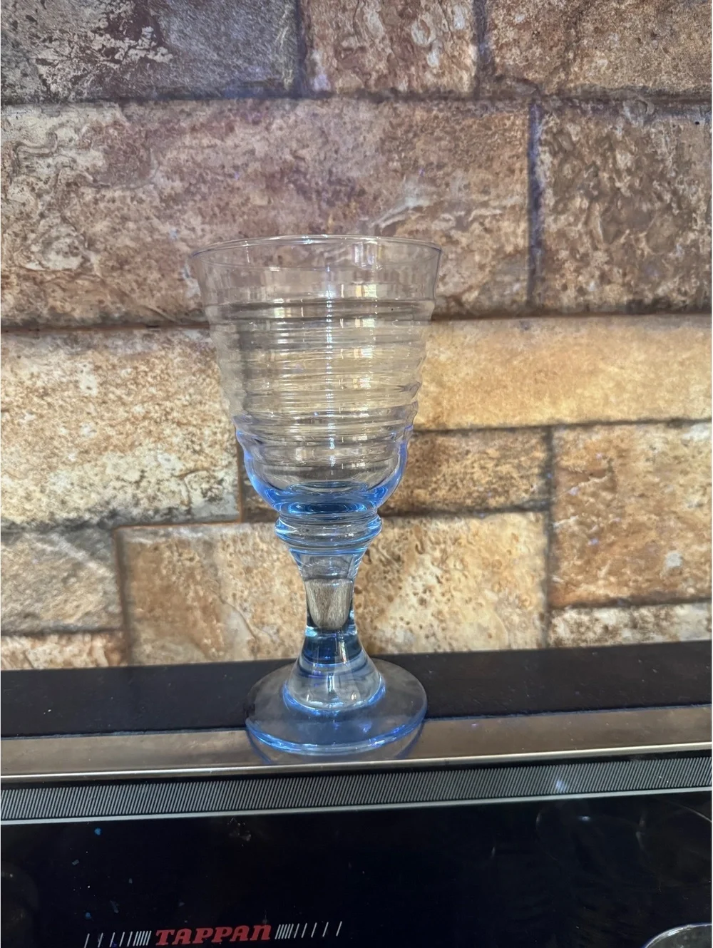 Vintage Libbey Clear Ribbed Glass Goblet Stemmed Drinking Glass